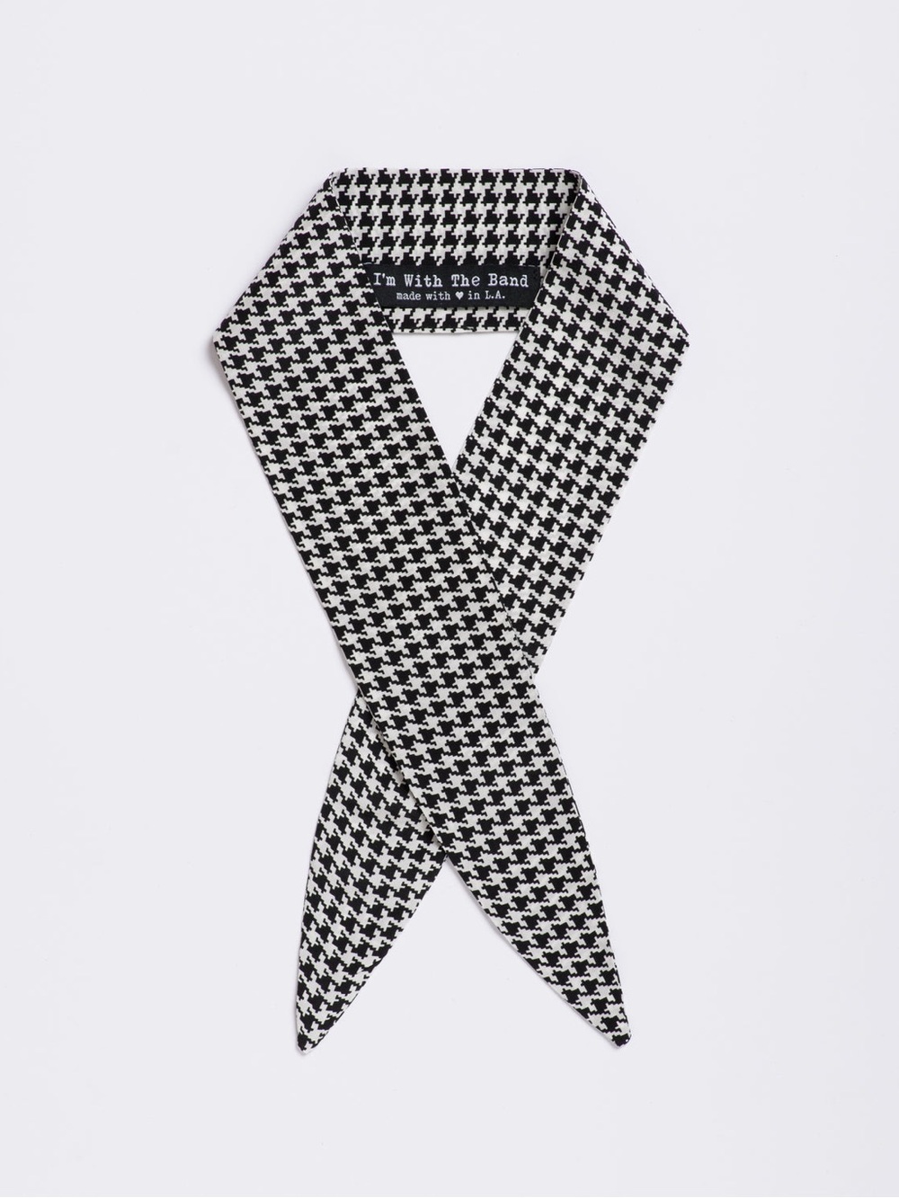 Black and White Houndstooth Neck Scarf